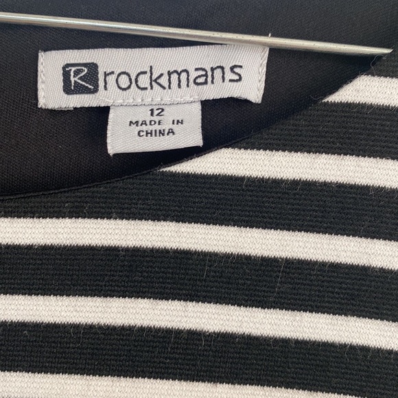 Rockman - Black and White Striped Dress - Size 12 - Picture 2 of 8